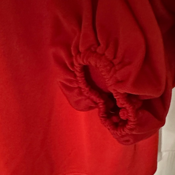 Red Women's Christmas Blouse with Ruffled Sleeves medium nwot - Picture 6 of 10